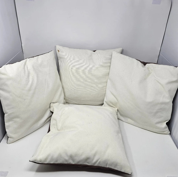 Danbury Mint Canvas Cat Feather Pillows Collection Set of 4 Zipper Closure - Picture 4 of 13